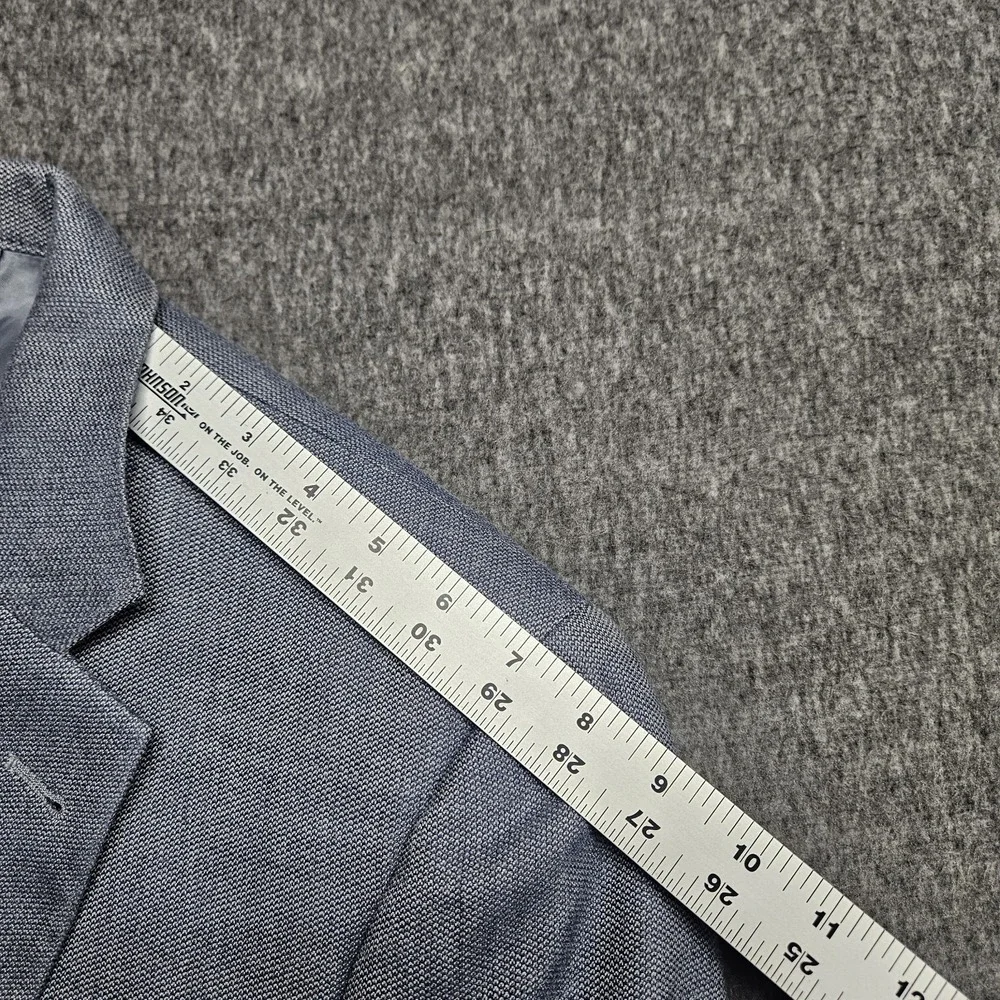 Jos A Bank Mens 44L Blazer Sport Coat Wool Silk Blend Herringbone Gray 2 Button